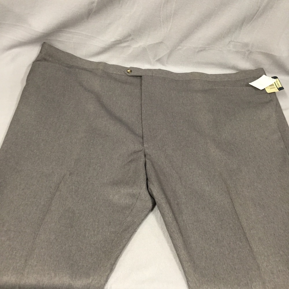 Sansabelt Mens Gray Dacron Polyester Beltless Dress Pants 60W 36L 2043-JPFR NEW